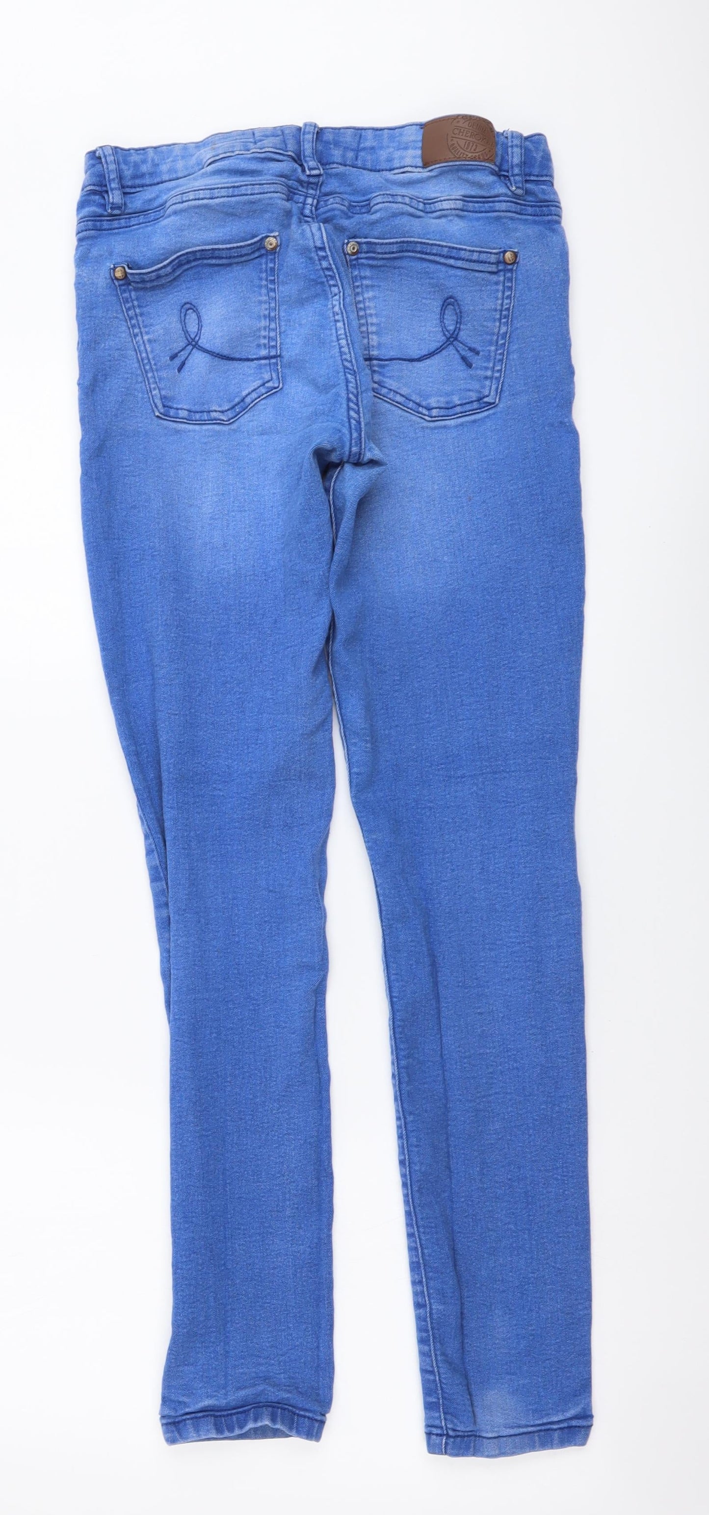 Cherokee Womens Blue Cotton Skinny Jeans Size 8 L29 in Regular Button