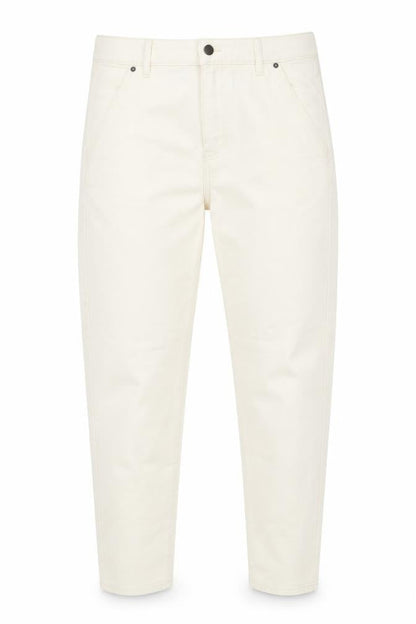 Marks and Spencer Womens Beige Cotton Tapered Jeans Size 34 in L29 in Regular Button