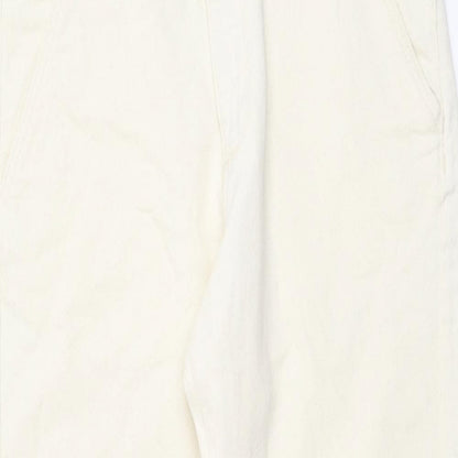 Marks and Spencer Womens Beige Cotton Tapered Jeans Size 34 in L29 in Regular Button