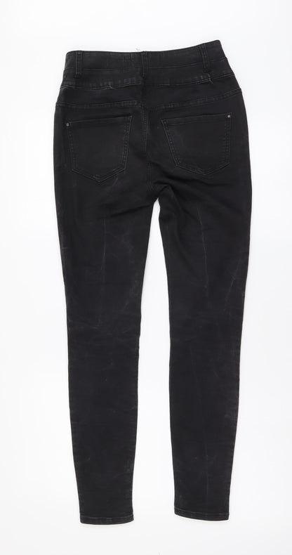 New Look Womens Grey Cotton Skinny Jeans Size 8 L27 in Regular Button