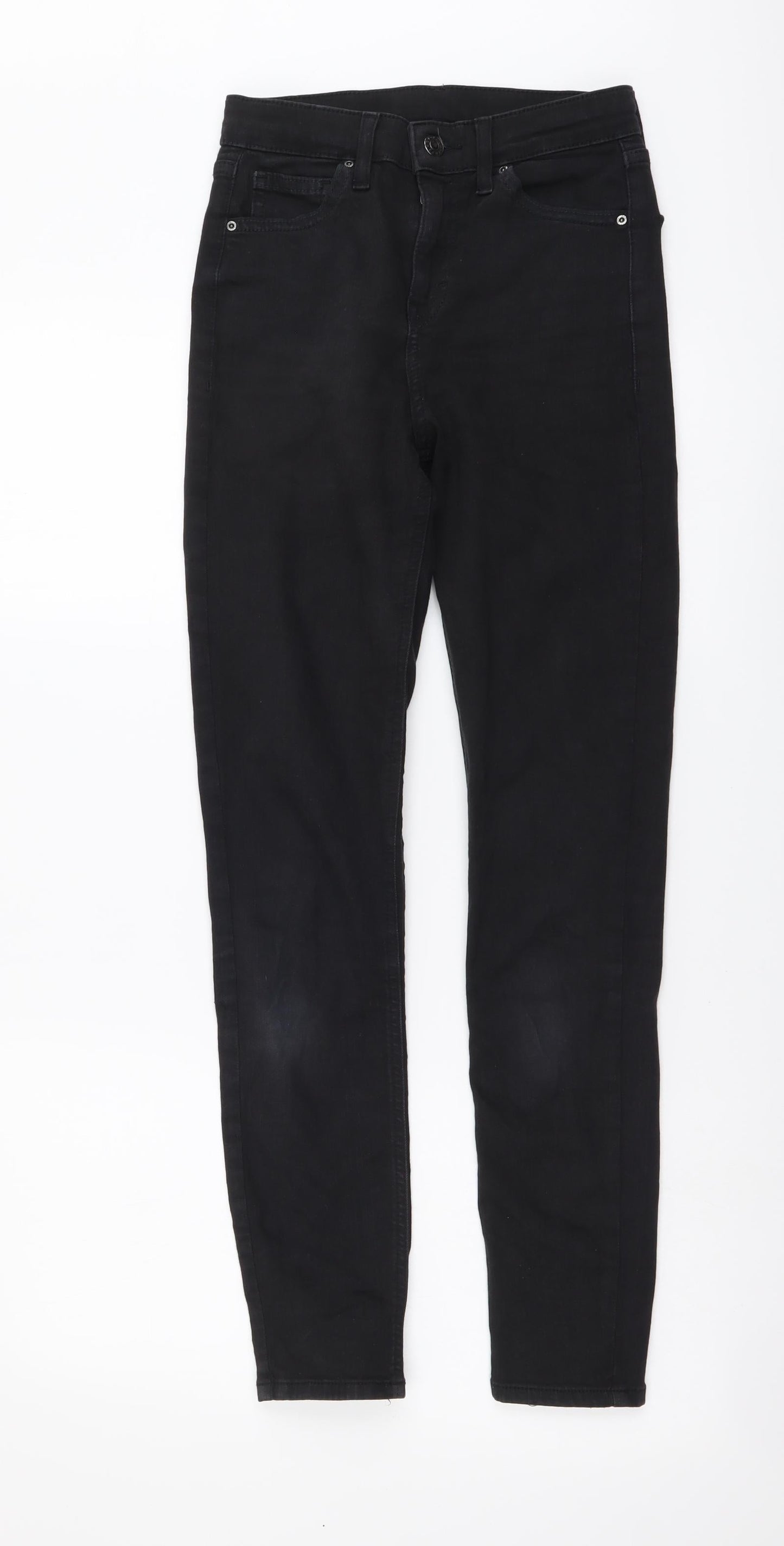 Topshop Womens Grey Cotton Skinny Jeans Size 26 in L32 in Regular Button