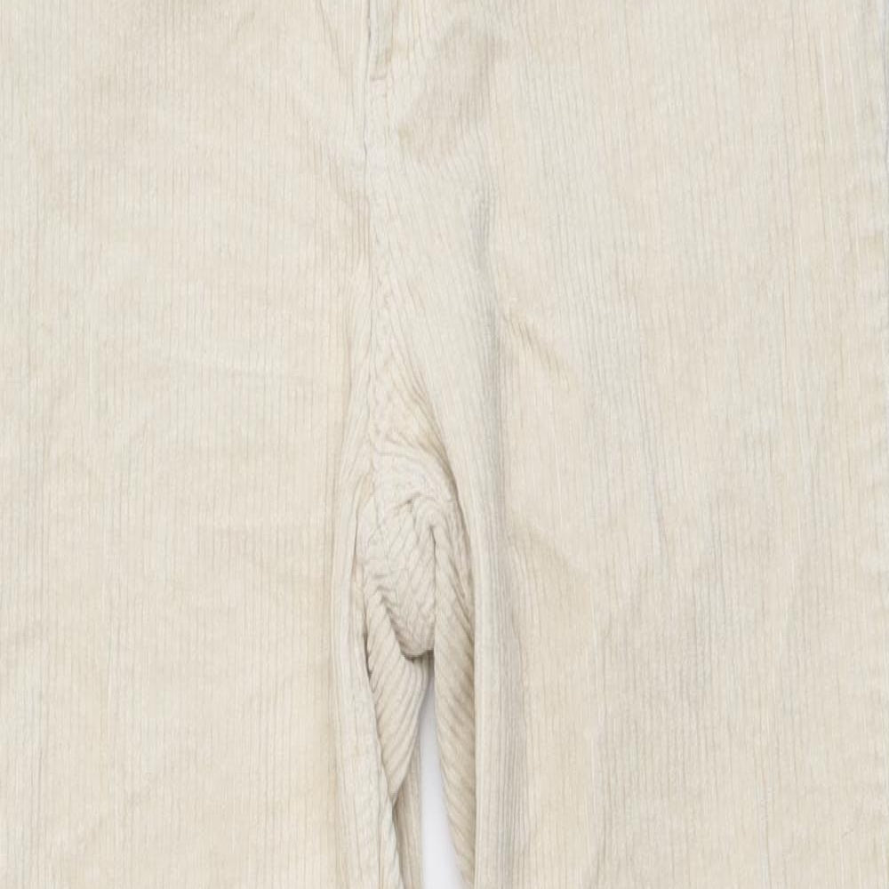 Monki Womens Beige Cotton Straight Jeans Size S L26 in Slim Button