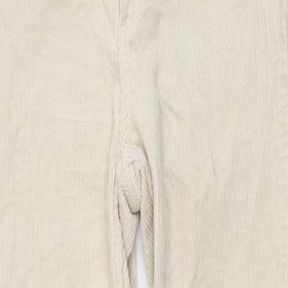 Monki Womens Beige Cotton Straight Jeans Size S L26 in Slim Button