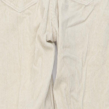 Monki Womens Beige Cotton Straight Jeans Size S L26 in Slim Button