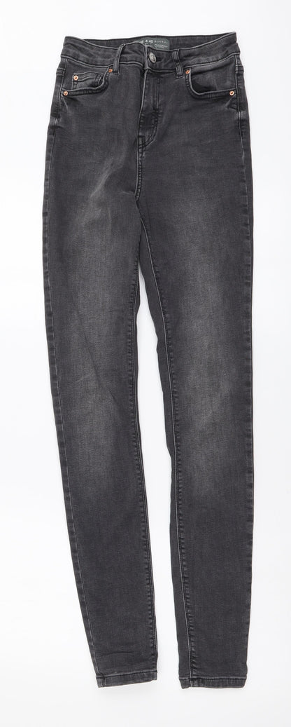 Denim & Co. Womens Grey Cotton Skinny Jeans Size 8 L31 in Regular Button