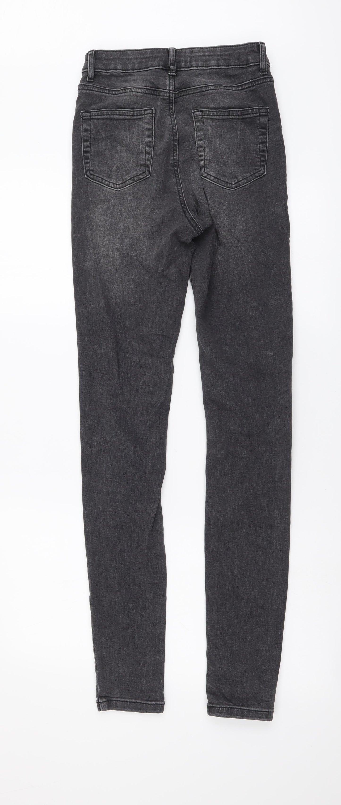 Denim & Co. Womens Grey Cotton Skinny Jeans Size 8 L31 in Regular Button