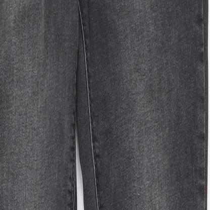 Denim & Co. Womens Grey Cotton Skinny Jeans Size 8 L31 in Regular Button