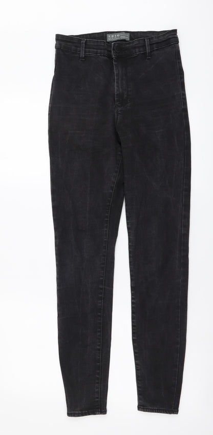Denim & Co. Womens Black Cotton Skinny Jeans Size 10 L28 in Regular Button