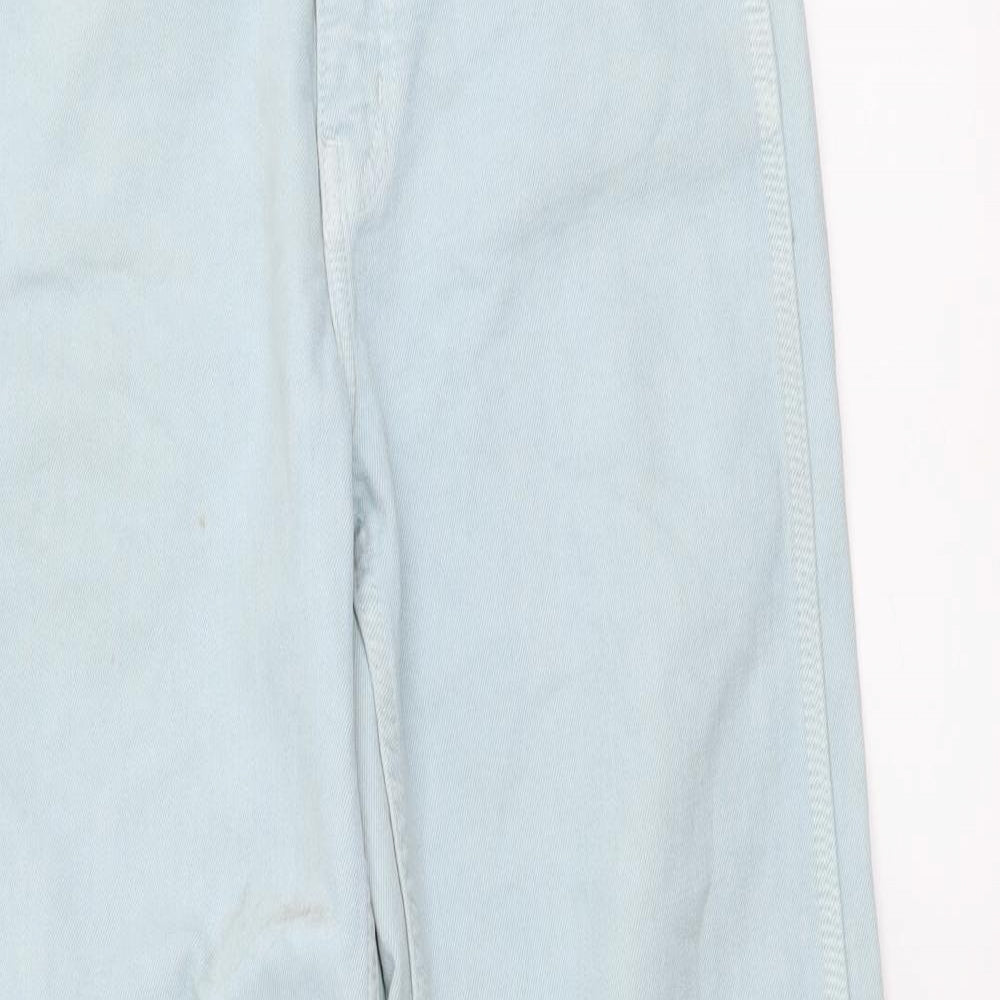 Zara Womens Blue Cotton Straight Jeans Size XS L29 in Regular Button