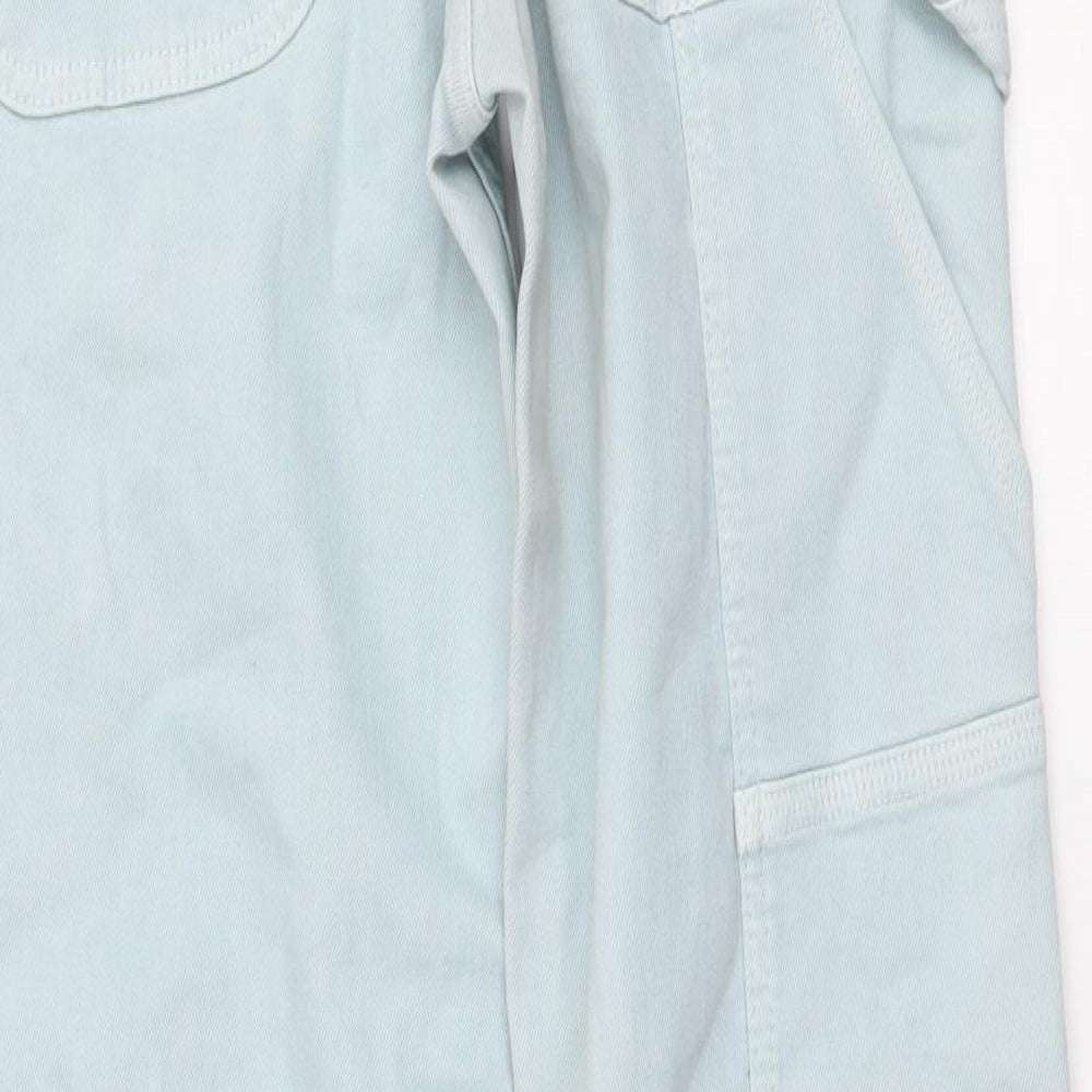 Zara Womens Blue Cotton Straight Jeans Size XS L29 in Regular Button