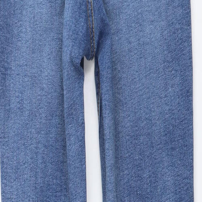 Denim & Co. Womens Blue Cotton Skinny Jeans Size 4 L26 in Regular Button