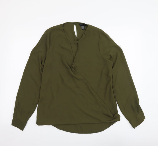Womens UK Size 8 New Look Green Basic Blouse