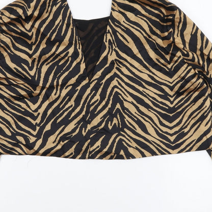 Womens UK Size M Zara Black Cropped Blouse