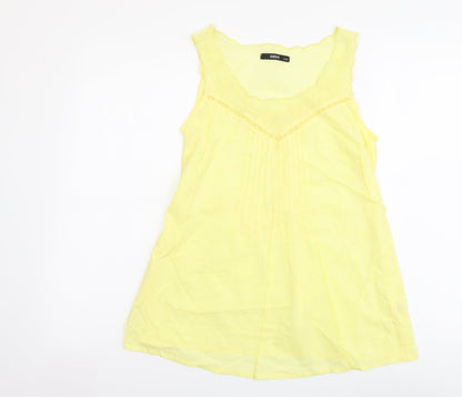 Womens UK Size 10 Oasis Yellow Basic Tank