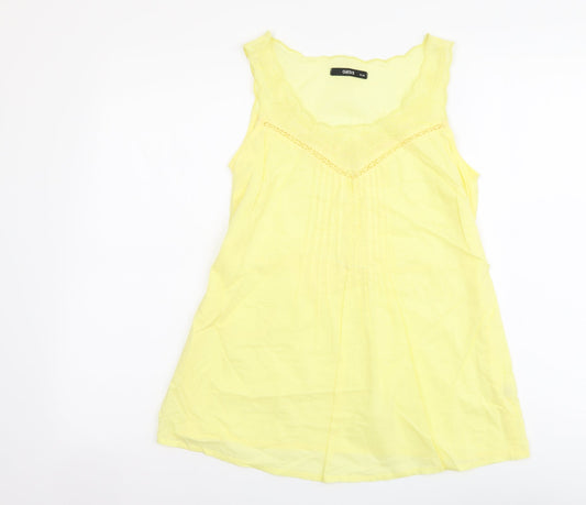 Womens UK Size 10 Oasis Yellow Basic Tank