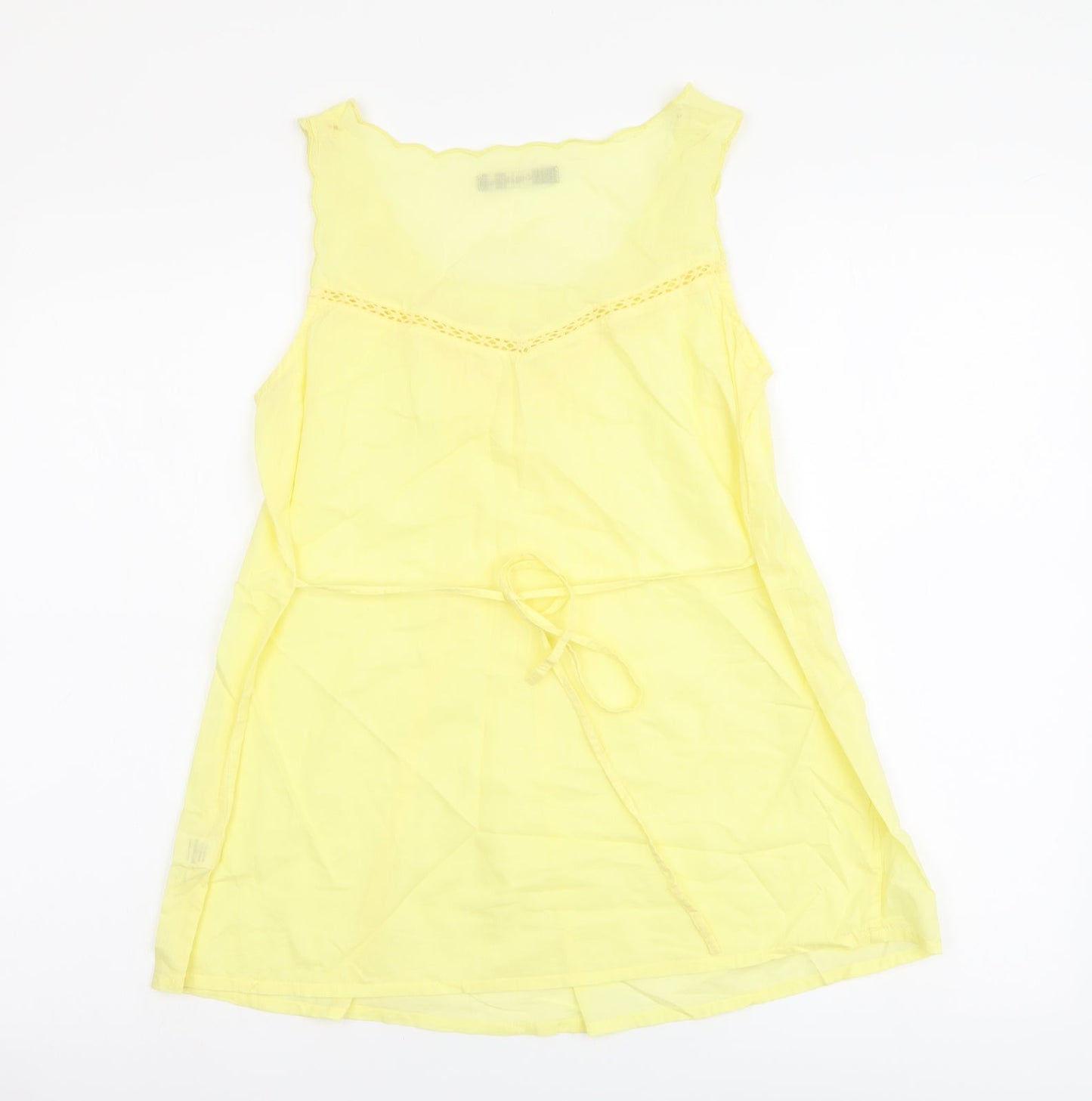 Womens UK Size 10 Oasis Yellow Basic Tank