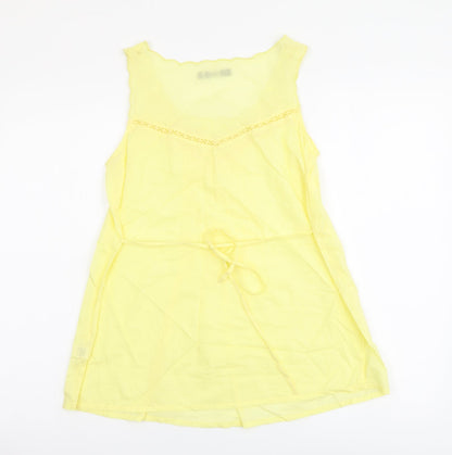 Womens UK Size 10 Oasis Yellow Basic Tank