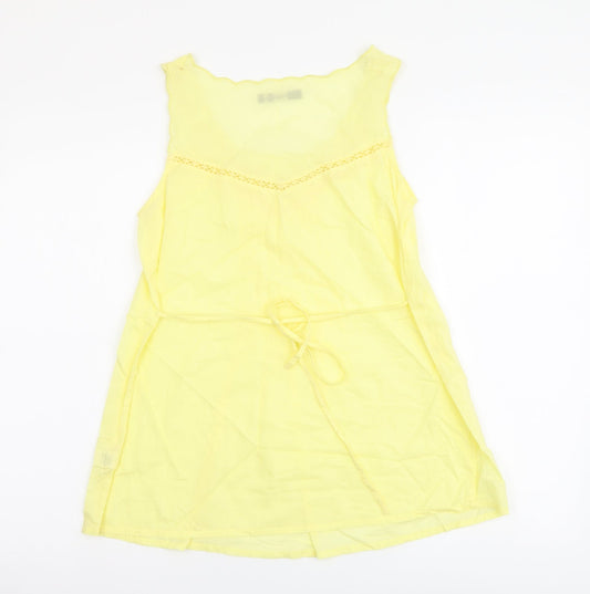 Womens UK Size 10 Oasis Yellow Basic Tank