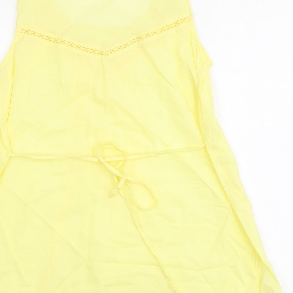 Womens UK Size 10 Oasis Yellow Basic Tank