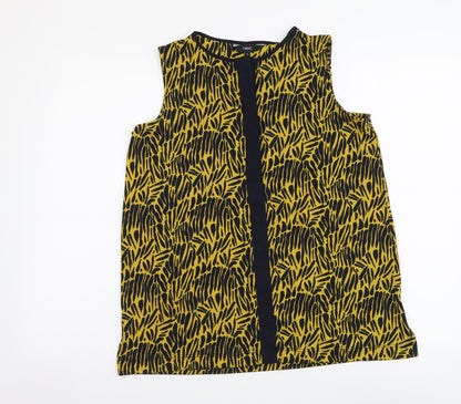 Womens UK Size 8 NEXT Yellow Basic Button-Up