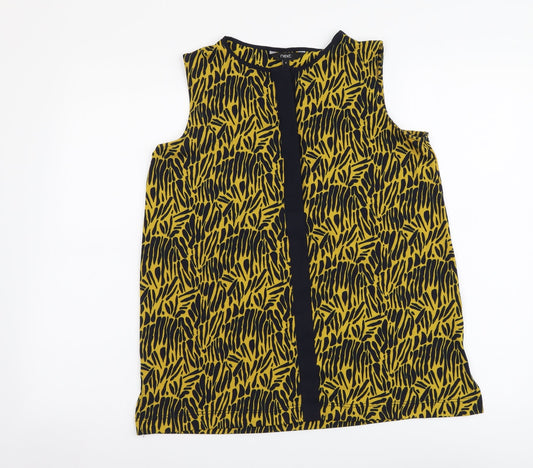 Womens UK Size 8 NEXT Yellow Basic Button-Up