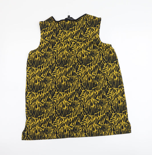 Womens UK Size 8 NEXT Yellow Basic Button-Up