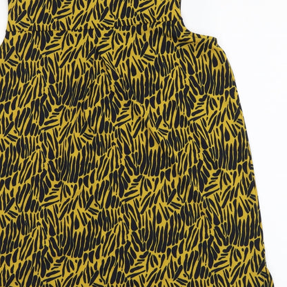 Womens UK Size 8 NEXT Yellow Basic Button-Up