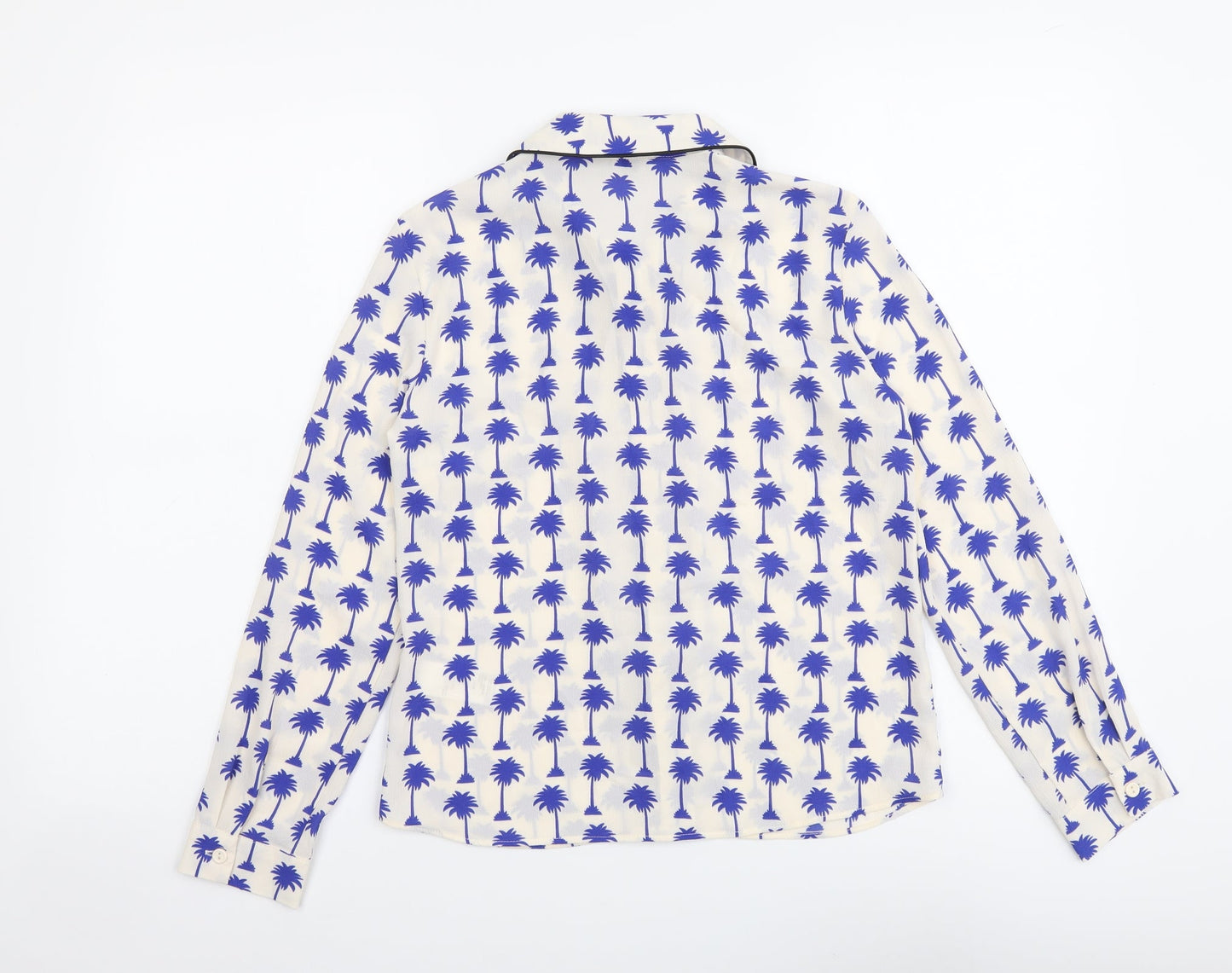 Womens UK Size 4 Topshop White Basic Button-Up