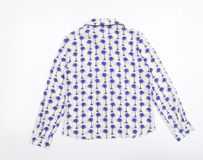 Womens UK Size 4 Topshop White Basic Button-Up