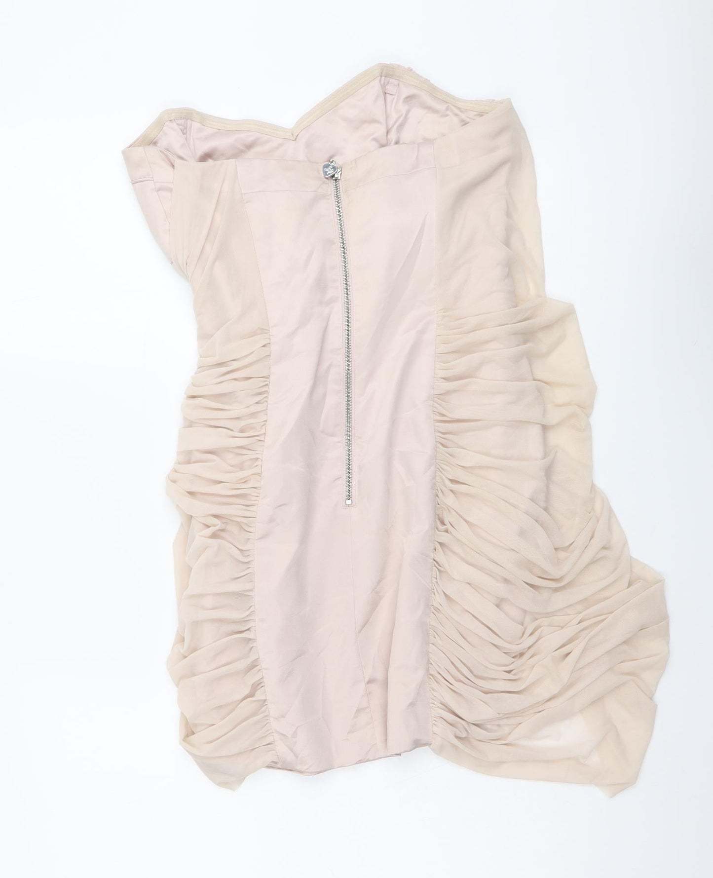 Lipsy Womens Pink Polyamide Mini Size 10 Sweetheart Zip