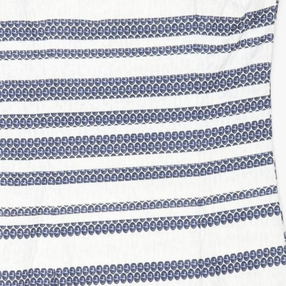 Stella Womens White Striped Polyester A-Line Size 12 Round Neck Zip
