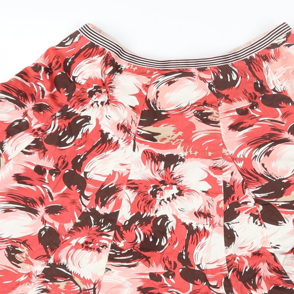 Phase Eight Womens Multicoloured Floral Cotton Flare Skirt Size 8 Zip