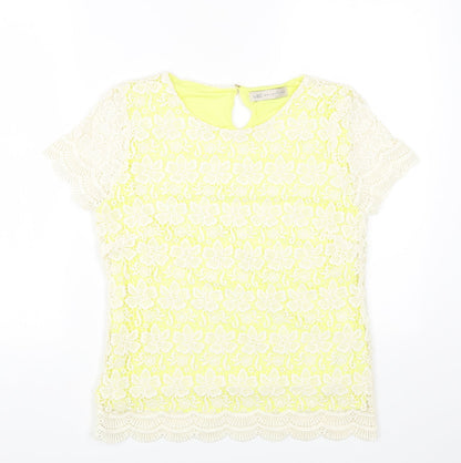 Marks and Spencer Womens Multicoloured Cotton Basic T-Shirt Size 8 Round Neck