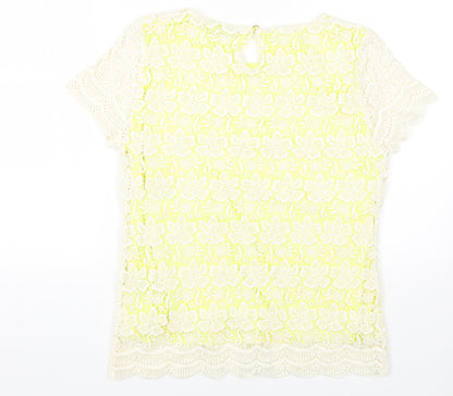 Marks and Spencer Womens Multicoloured Cotton Basic T-Shirt Size 8 Round Neck