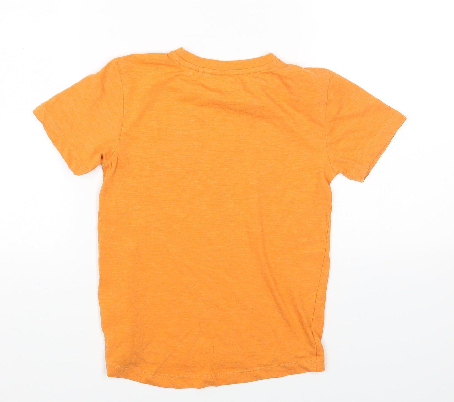 NEXT Boys Orange Cotton Basic T-Shirt Size 5 Years Round Neck Pullover