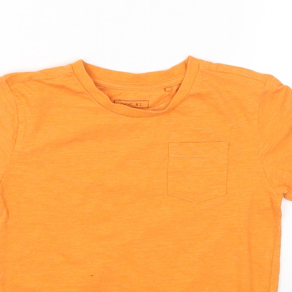 NEXT Boys Orange Cotton Basic T-Shirt Size 5 Years Round Neck Pullover