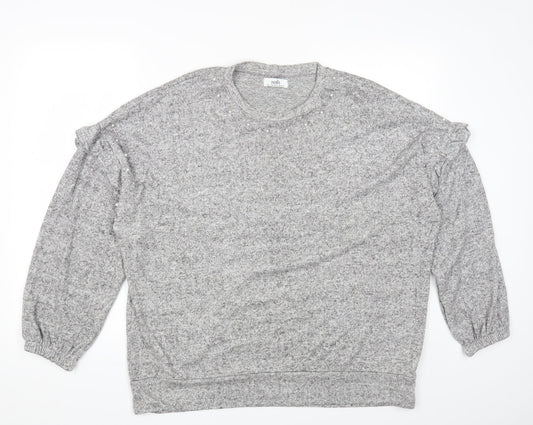Womens UK Size L Wallis Grey Basic T-Shirt