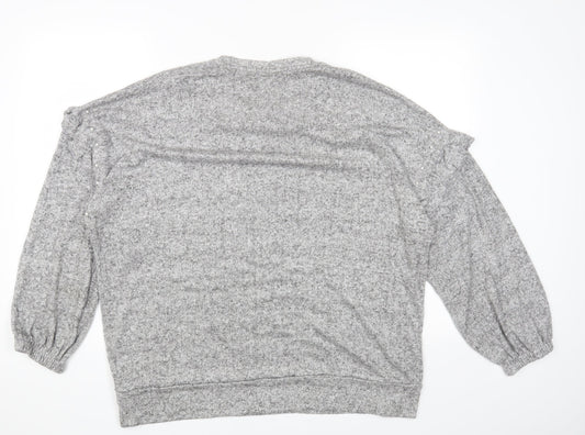 Womens UK Size L Wallis Grey Basic T-Shirt