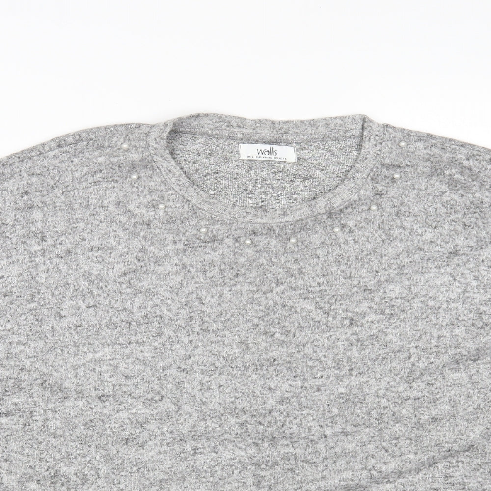 Womens UK Size L Wallis Grey Basic T-Shirt