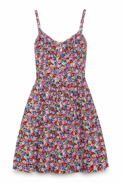 New Look Womens Multicoloured Floral Viscose Fit & Flare Size 6 Sweetheart Pullover