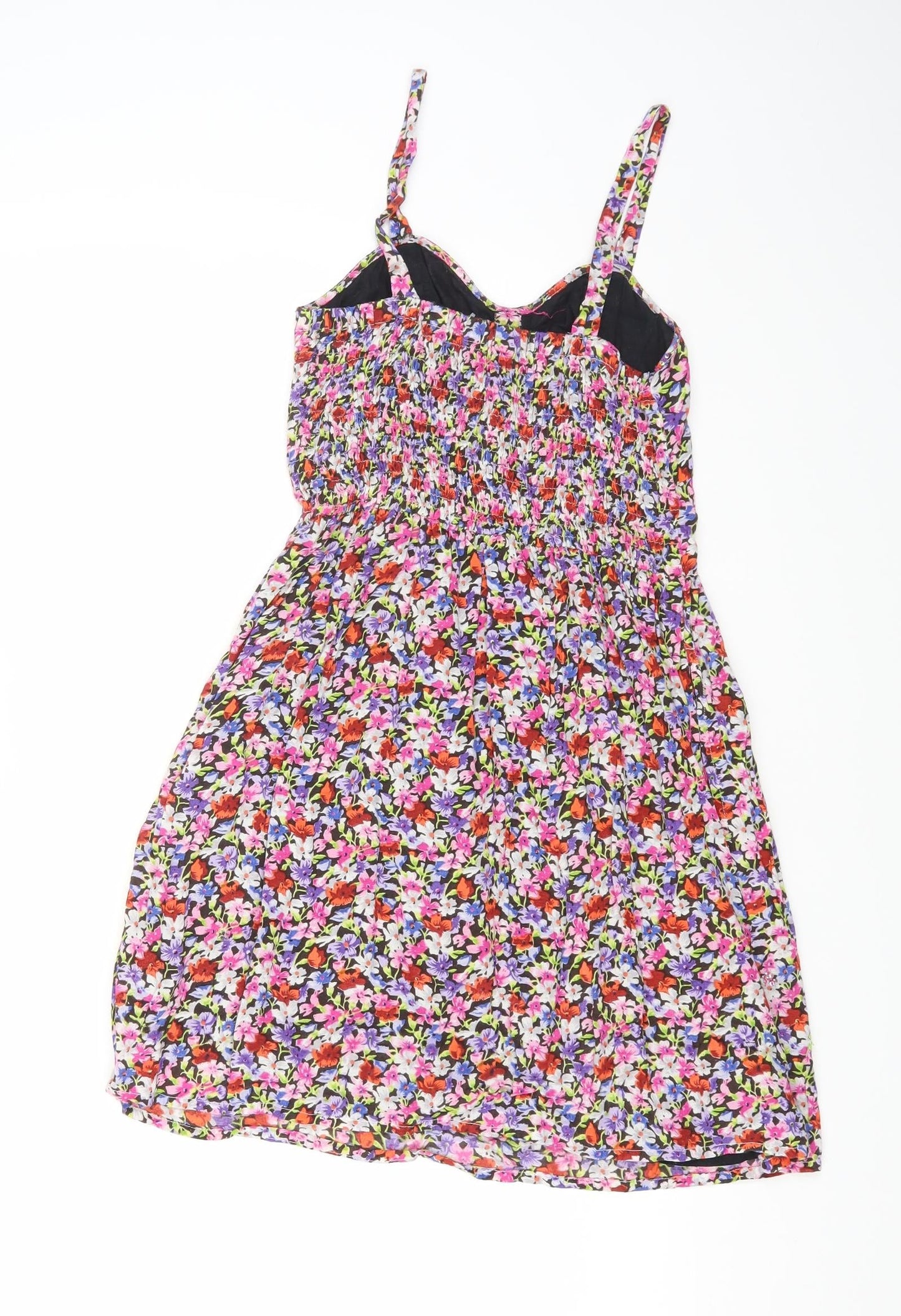 New Look Womens Multicoloured Floral Viscose Fit & Flare Size 6 Sweetheart Pullover