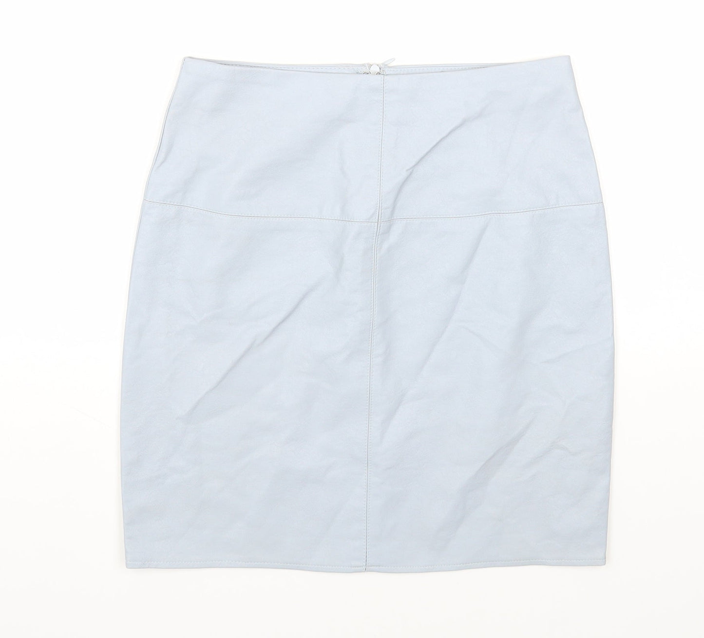 Missguided Womens Blue Polyester Mini Skirt Size 8 Zip