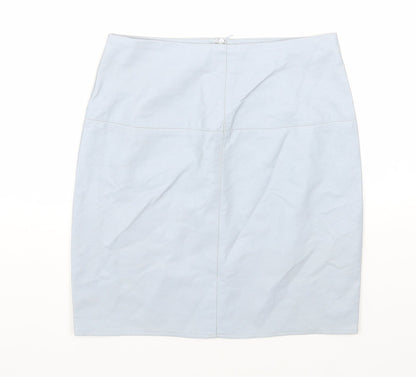 Missguided Womens Blue Polyester Mini Skirt Size 8 Zip