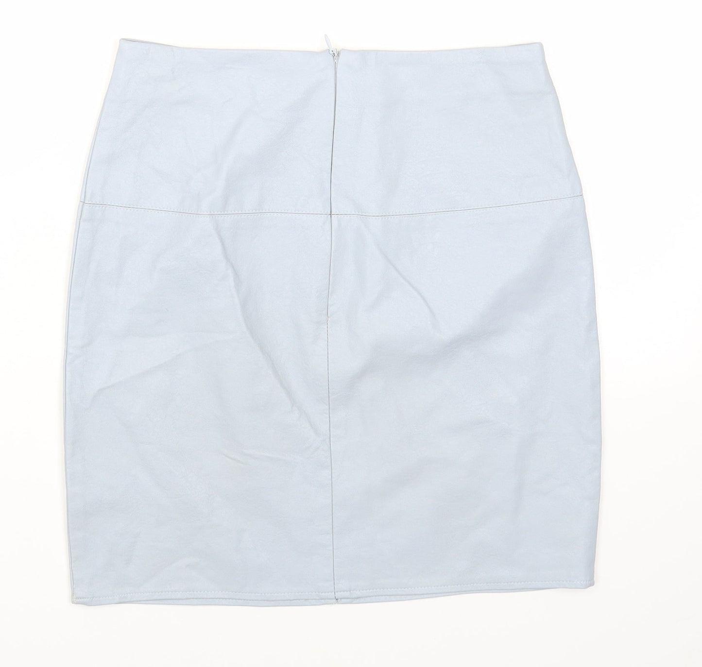 Missguided Womens Blue Polyester Mini Skirt Size 8 Zip