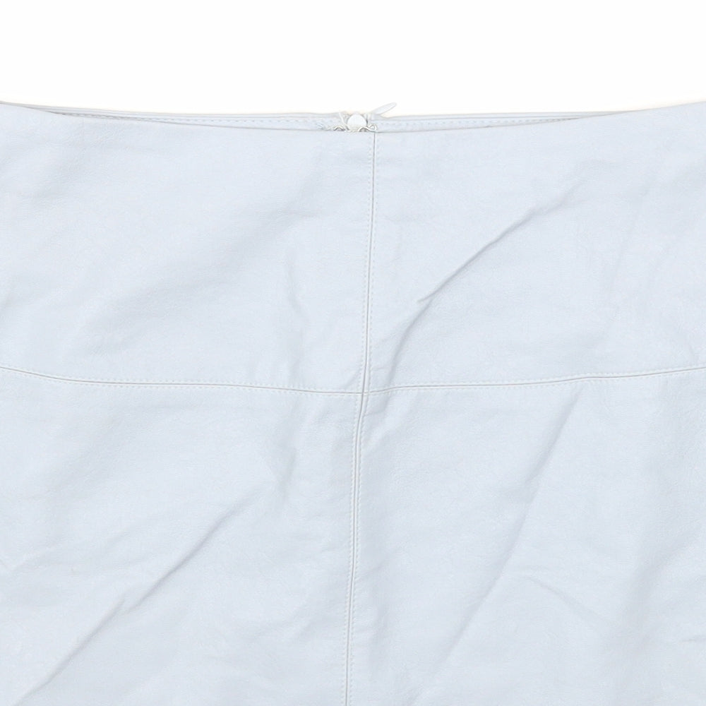 Missguided Womens Blue Polyester Mini Skirt Size 8 Zip