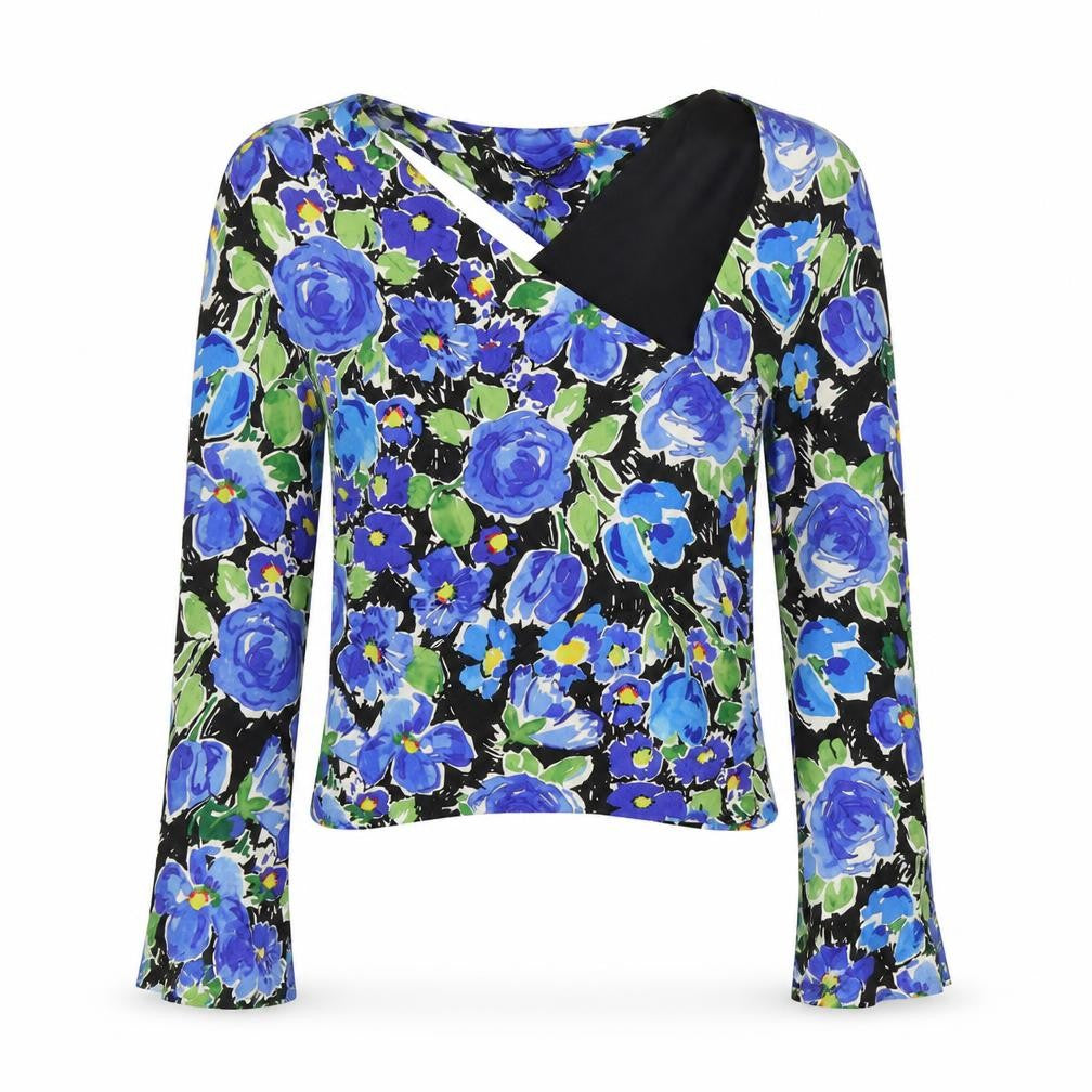 Womens UK Size L Zara Multicoloured Cropped Blouse