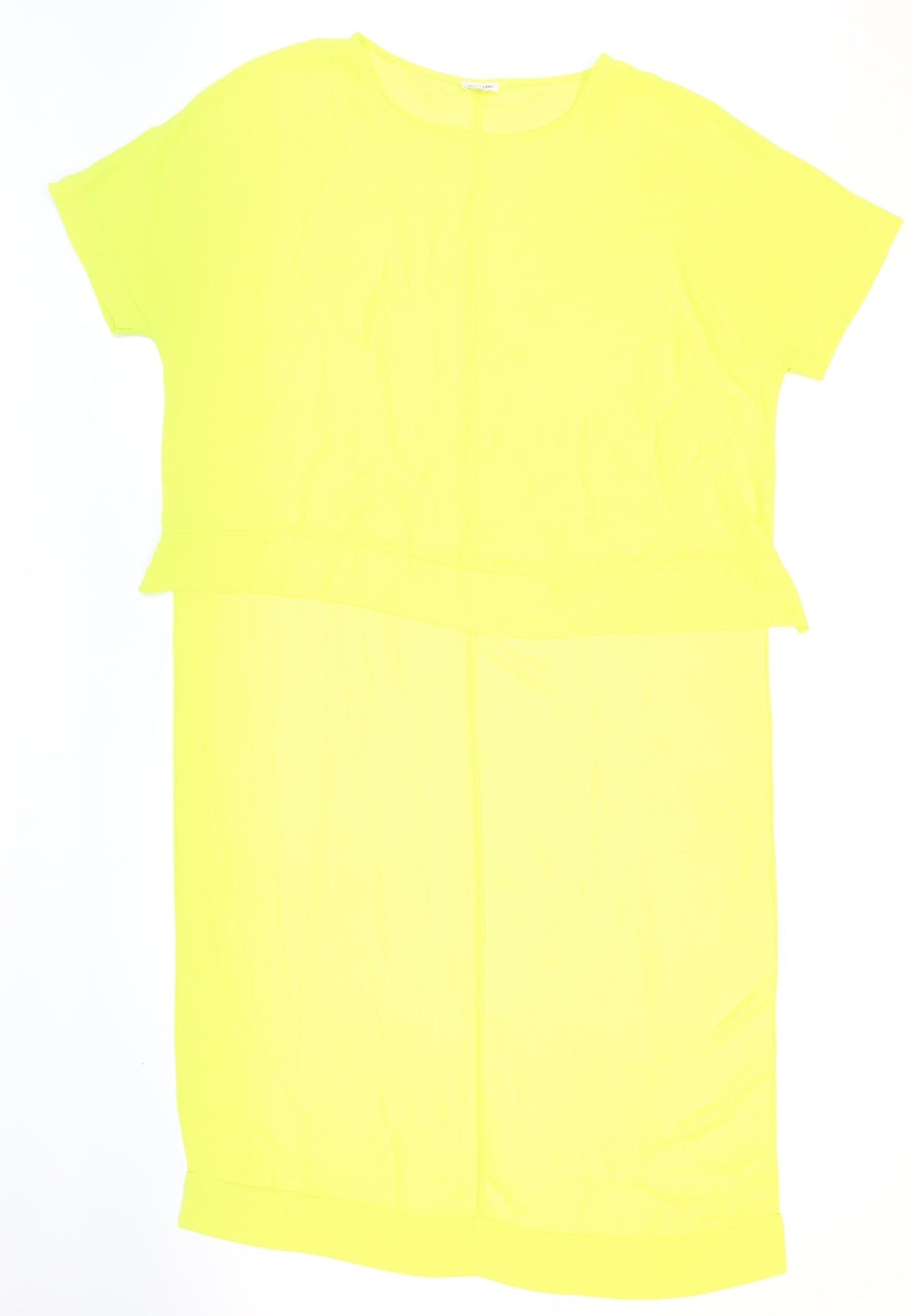 Womens UK Size 14 River Island Yellow Basic Blouse