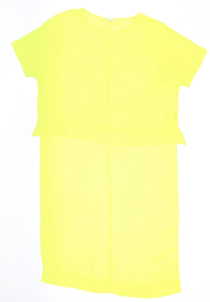 Womens UK Size 14 River Island Yellow Basic Blouse