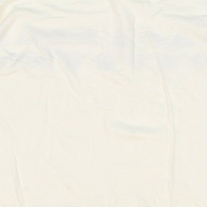 A la Maison Womens White Geometric 100% Cotton Basic T-Shirt Size 18 Round Neck