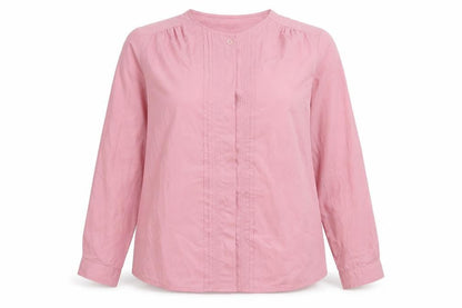 Ashley Hall Womens Pink Polyester Basic Button-Up Size 10 Round Neck